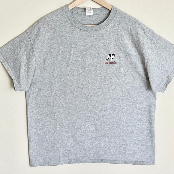 Vintage 90s Y2K Big Dogs “Stay On The Porch” Graphic Gray T Shirt Adult size XL - Picture 8 of 11